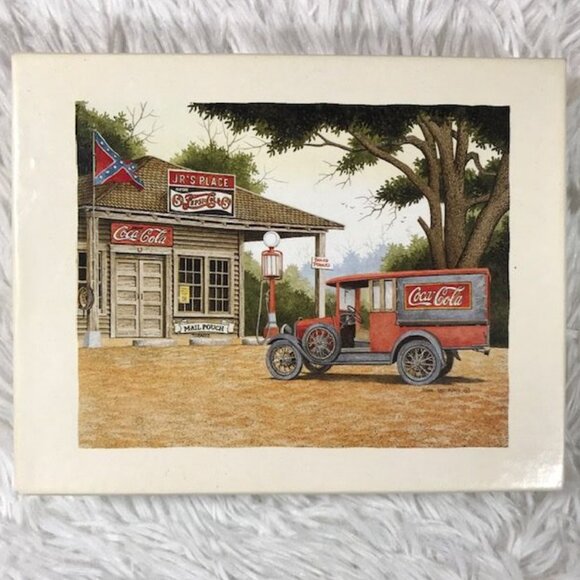 Vintage Coca-Cola 14 Pc 'JR's PLACE' Lang Country Roads Linen Note Cards Set - Picture 2 of 9